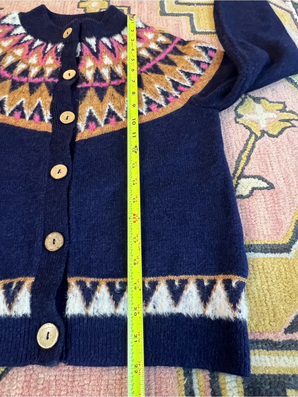 NWT Pilcro Crew-Neck Cozy Fairisle Cardigan Sweater from Anthropologie - Picture 11 of 12